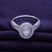 Halo Split Shank Engagement Ring for Women