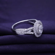 Halo Split Shank Engagement Ring for Women