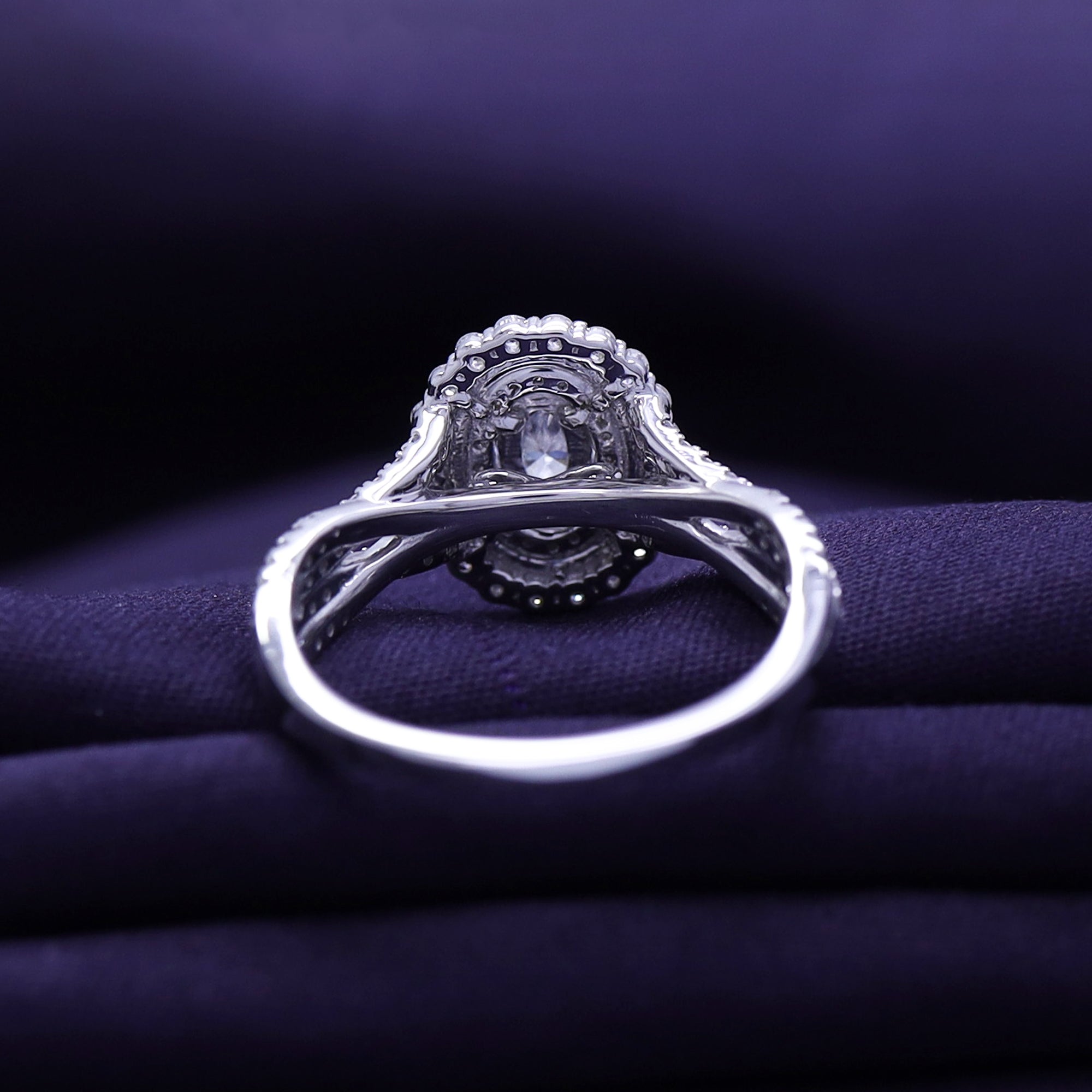 Halo Split Shank Engagement Ring for Women