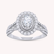 Halo Split Shank Engagement Ring for Women