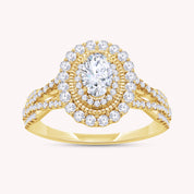 Halo Split Shank Engagement Ring for Women