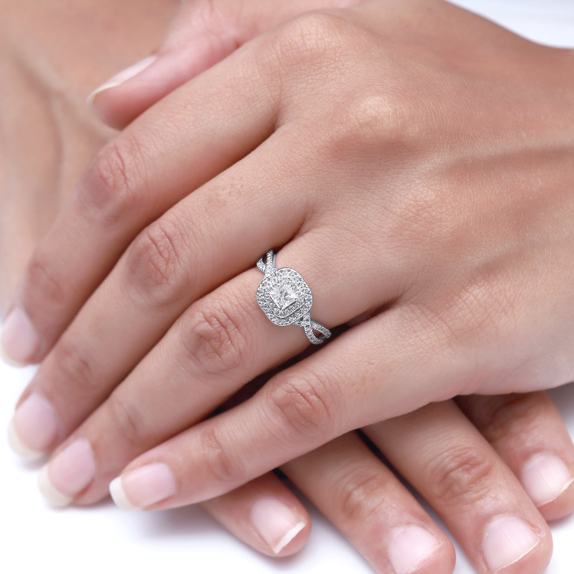 Princess Cut Lab Grown Diamond Engagement Ring