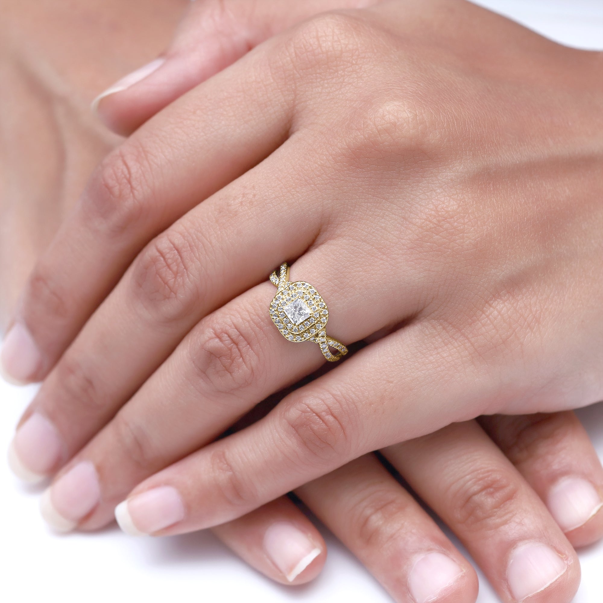 Princess Cut Lab Grown Diamond Engagement Ring
