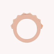 2-Row Wedding Band Pyramid Ring For Women Width 10.30MM