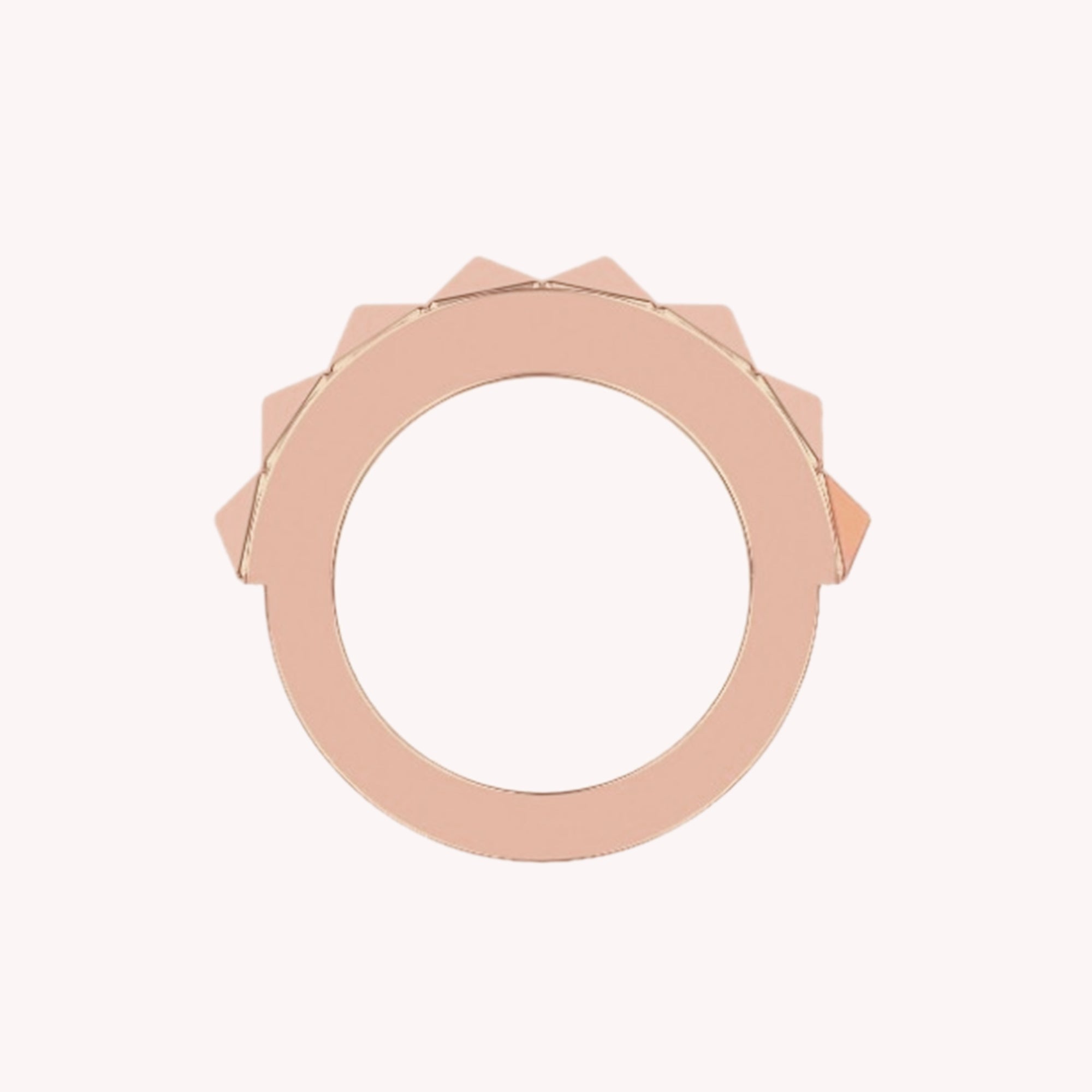 2-Row Wedding Band Pyramid Ring For Women Width 10.30MM