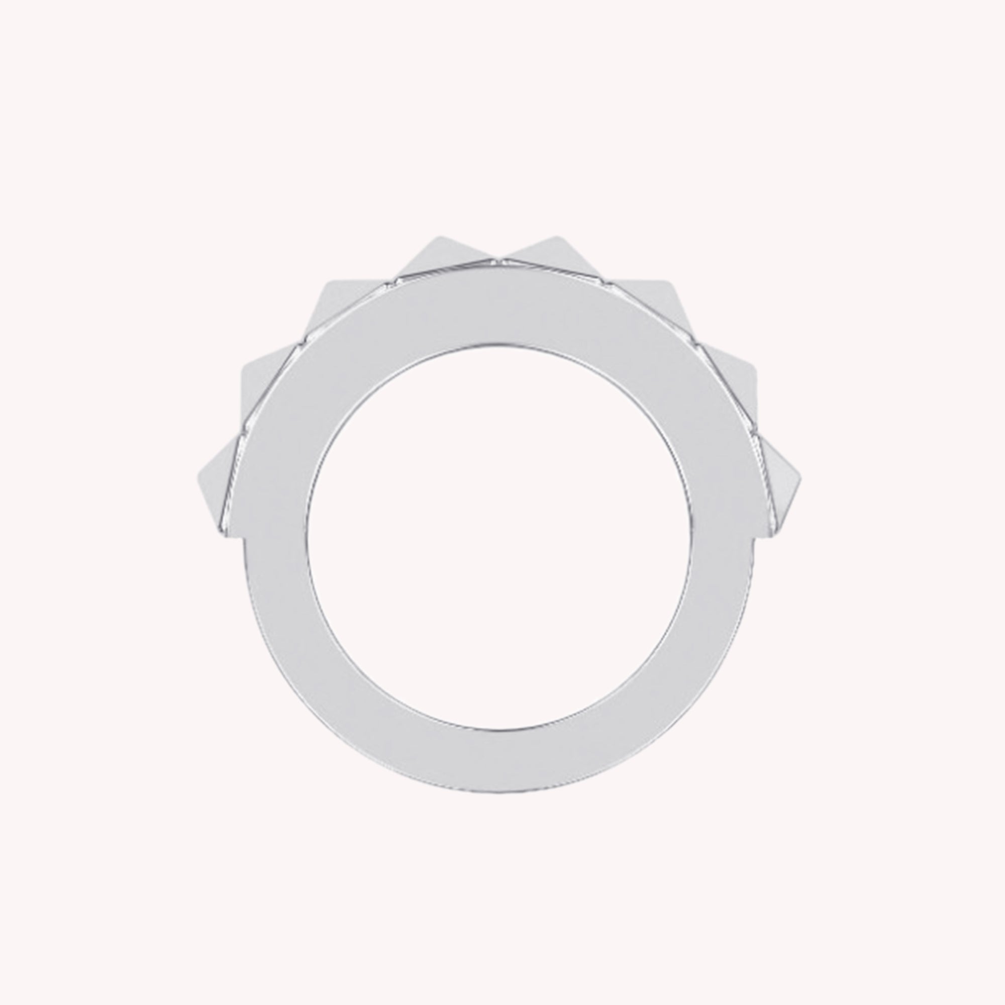 2-Row Wedding Band Pyramid Ring For Women Width 10.30MM