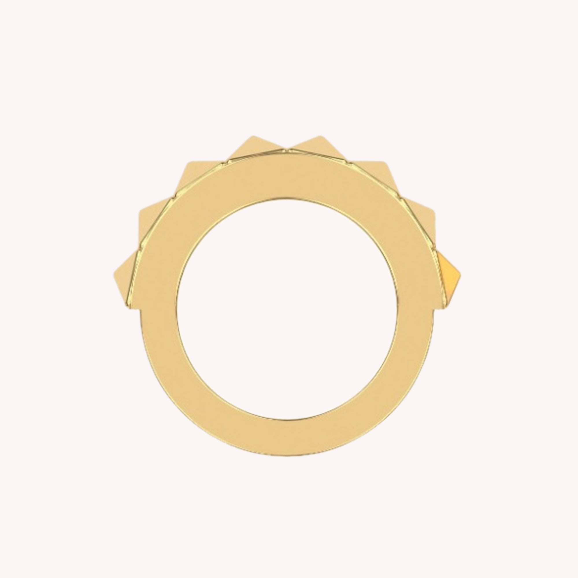 2-Row Wedding Band Pyramid Ring For Women Width 10.30MM