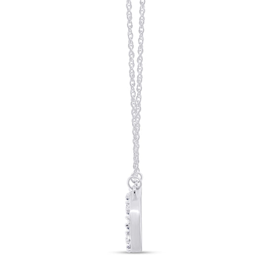 1/10 Carat Round White Natural Diamond Interlocking Hearts Infinity Pendant Necklace In 925 Sterling Silver