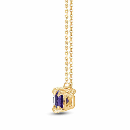 Load image into Gallery viewer, Round Amethyst &amp;amp; Asscher Cut Lab Created Moissanite Diamond Toi Et Moi 2 Stone Pendant Necklace In 925 Sterling Silver (2.40 Cttw)
