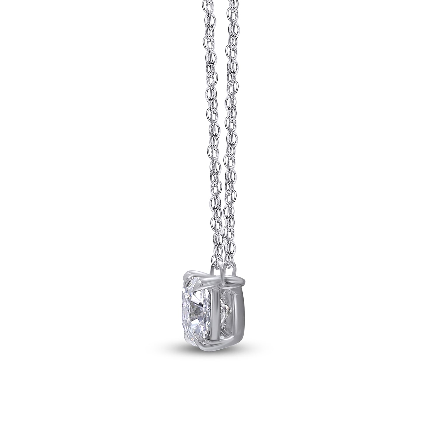 1.90 Carat Heart & Cushion Lab Created Moissanite Diamond 2 Stone Toi Et Moi Pendant Necklace For Women In 925 Sterling Silver