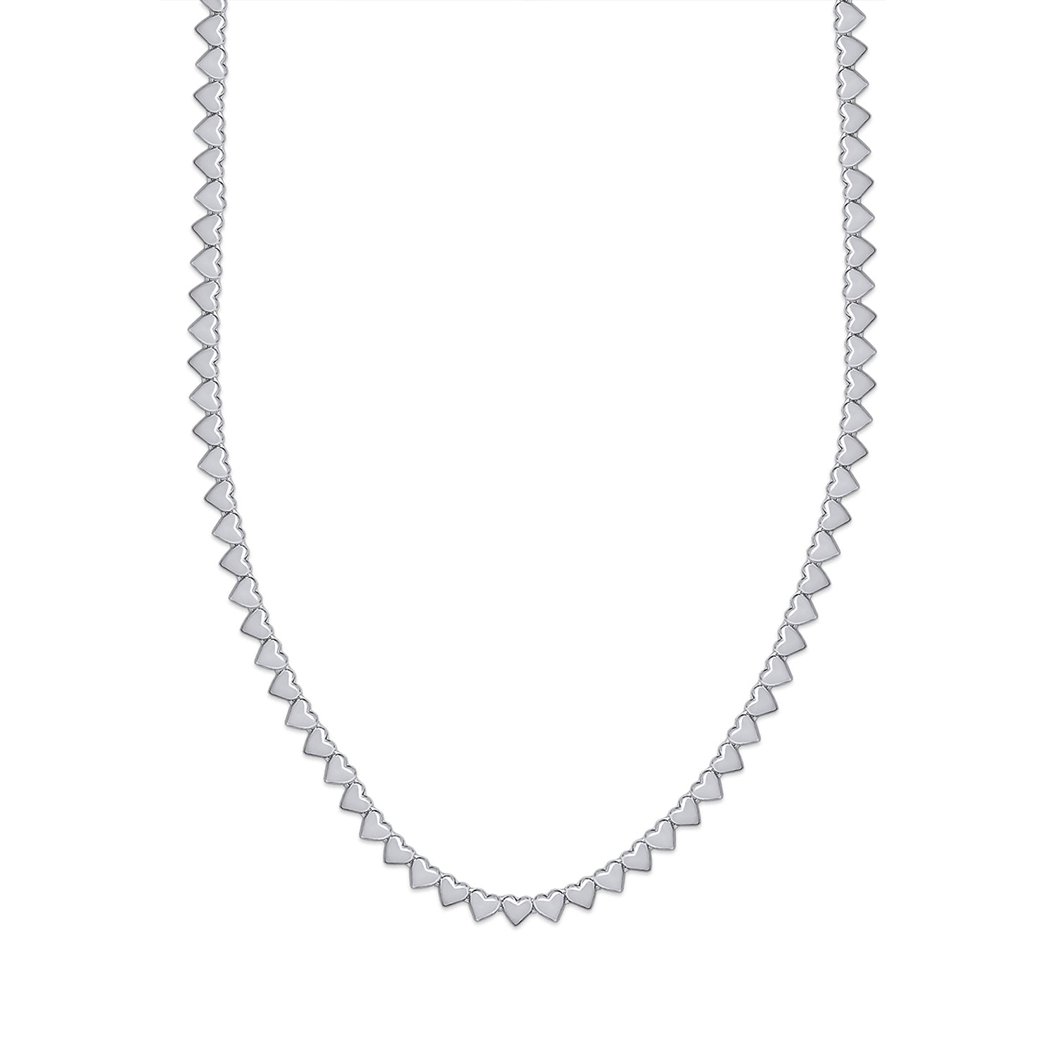 4MM Plain Heart Shape Link Necklace (16" to 20")