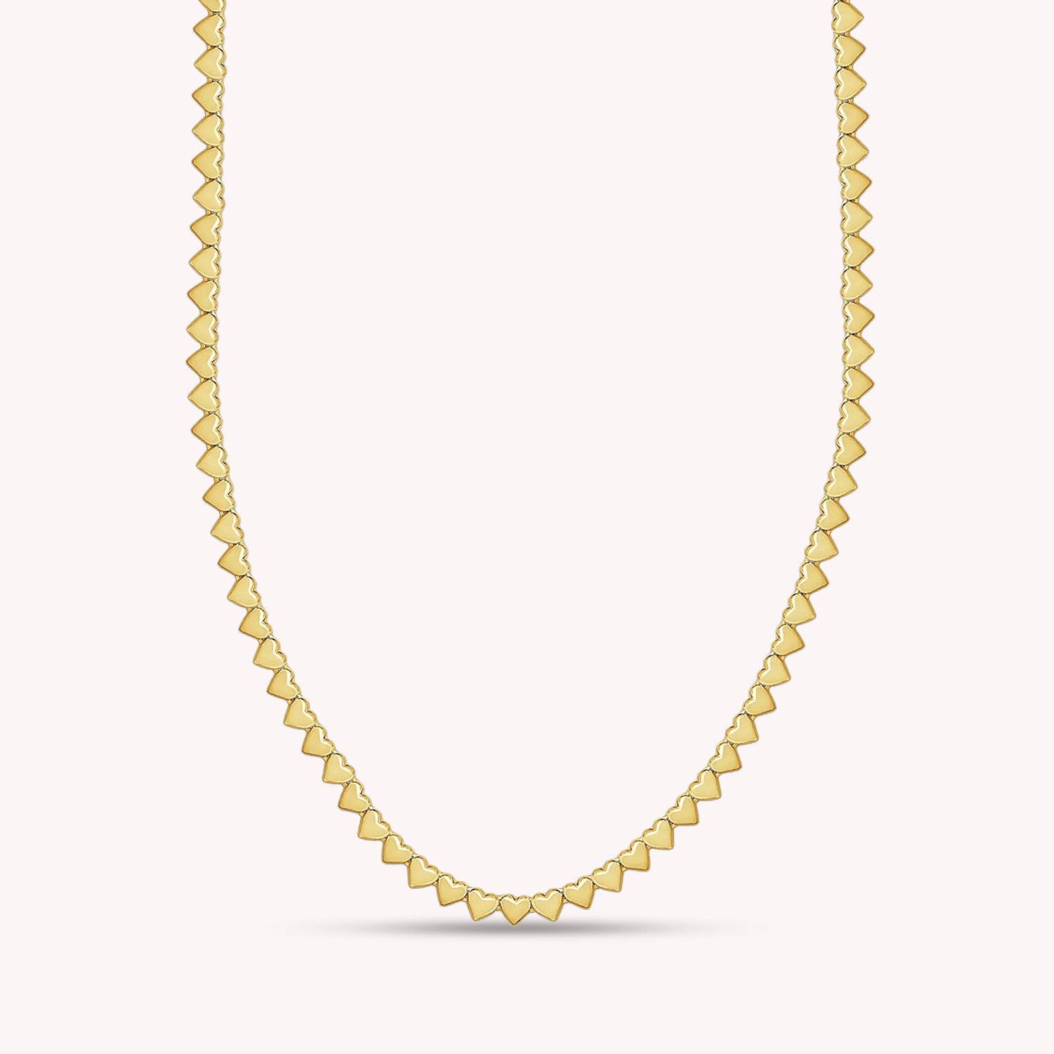 4MM Plain Heart Shape Link Necklace (16 to 20 inch)
