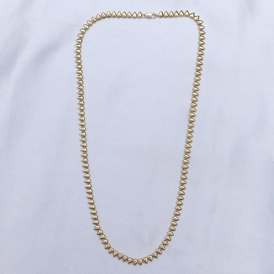 4MM Plain Pear Shape Link Necklace For Women In 925 Sterling Silver & 10K Or 14K Solid Gold (16" to 20")