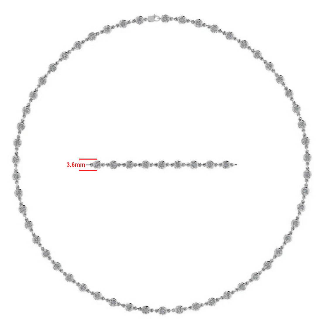 3 1/4 Carat Link Chain Necklace In Moissanite with 3.6MM Width