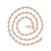 Bezel Set Link Chain Lab Created Moissanite with 3.80MM Width