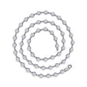 Bezel Set Link Chain Lab Created Moissanite with 3.80MM Width