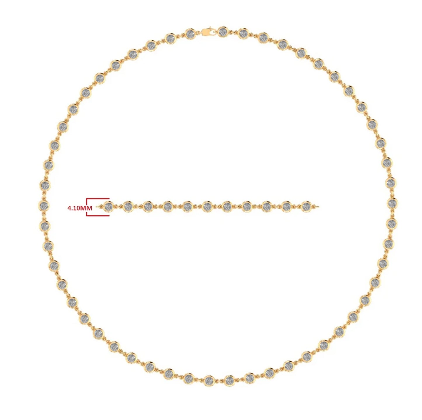 5 1/4 Carat Link Chain Necklace In Moissanite with 4.10MM Width