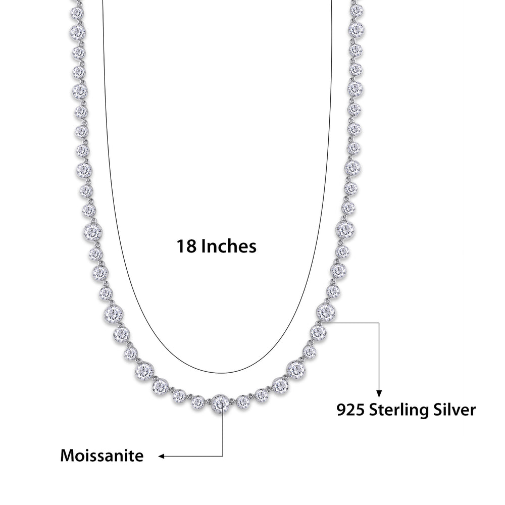 
                      
                        Tennis Link Chain Necklaces For Women In 925 Sterling Silver Round Lab Created Moissanite Diamond Two Tone Choker Necklace Dainty Jewelry Gifts
                      
                    