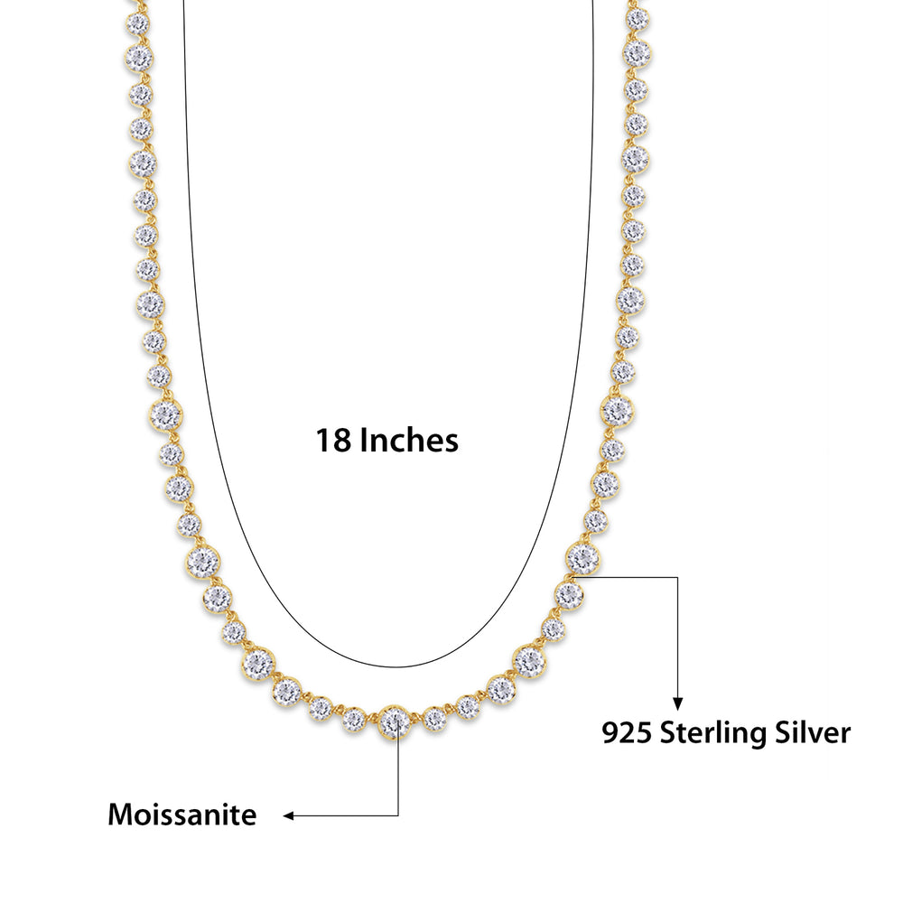 
                      
                        Tennis Link Chain Necklaces For Women In 925 Sterling Silver Round Lab Created Moissanite Diamond Two Tone Choker Necklace Dainty Jewelry Gifts
                      
                    