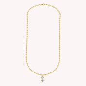 Hexagon Bezel Set 3MM Ball Chain Necklace 2.80 Carat Lab Created Moissanite Solitaire Pendant Necklace