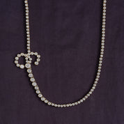 Tennis Bezel Set Initial Letter White Cubic Zirconia Necklace