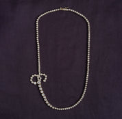 Tennis Bezel Set Initial Letter White Cubic Zirconia Necklace