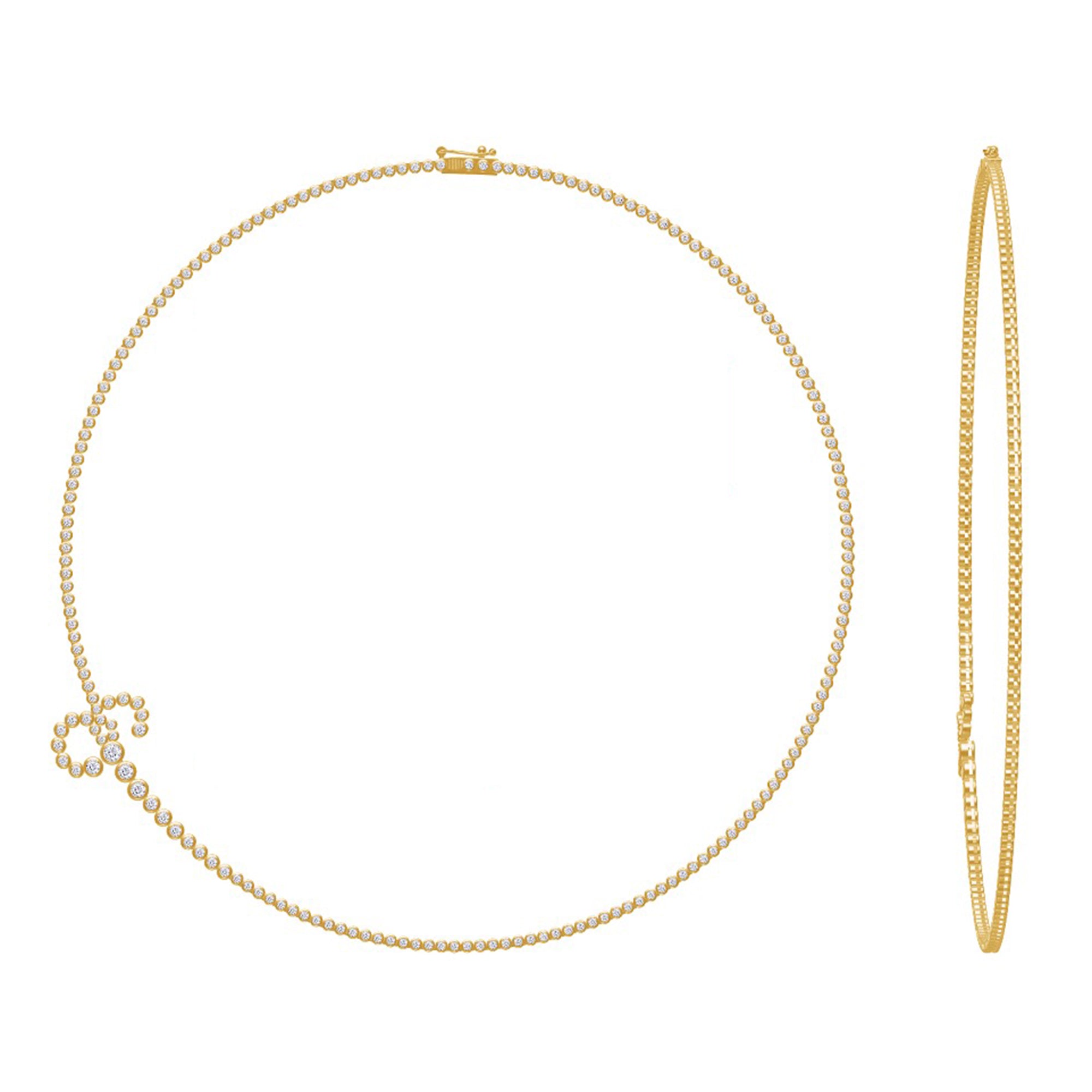 Tennis Necklaces Bezel Set In Lab Grown Diamond