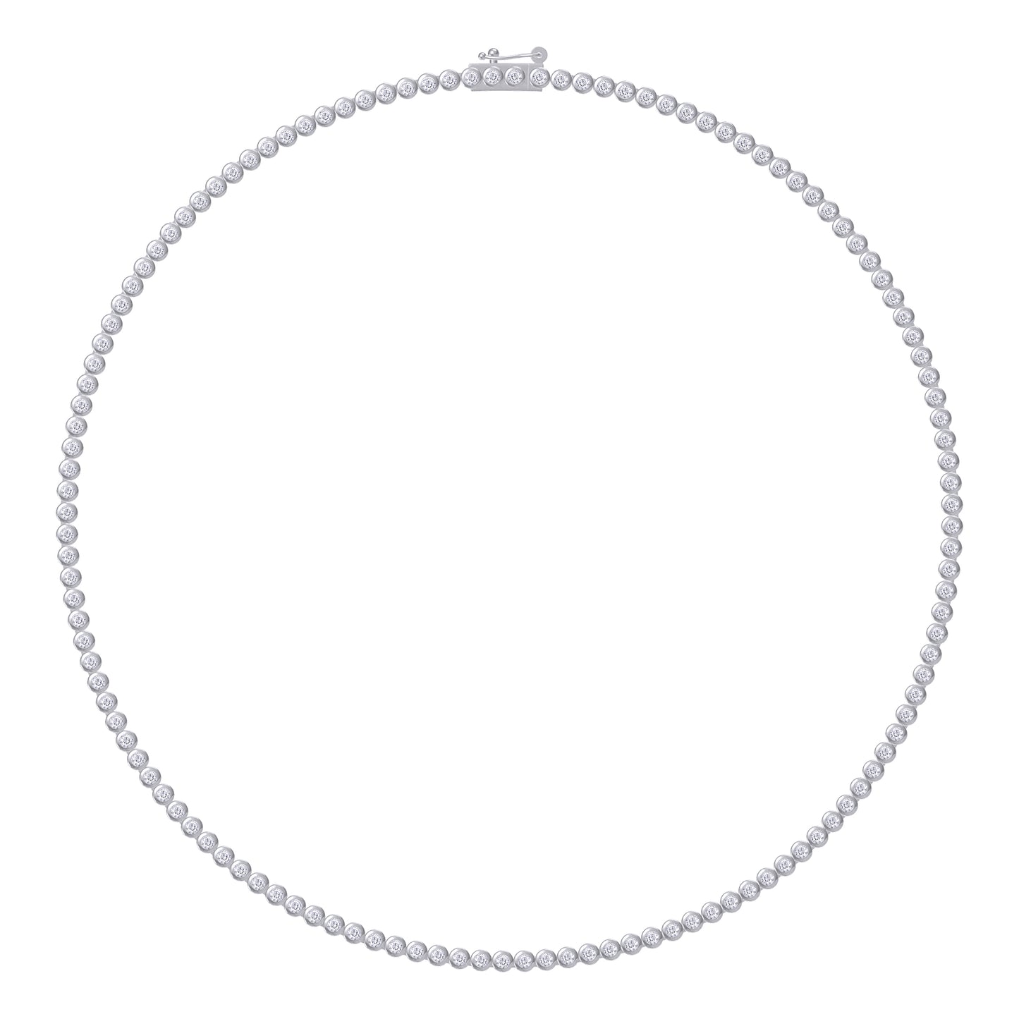 Tennis Necklaces Bezel Set White Sparkling Cubic Zirconia Dainty Necklace