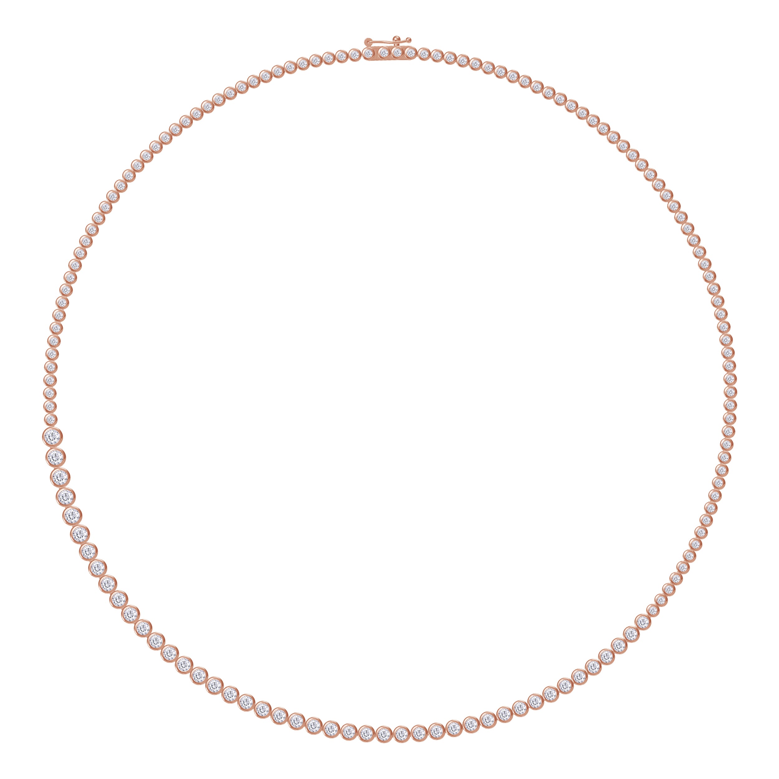 Tennis Necklaces Bezel Set In White Cubic Zirconia Necklaces