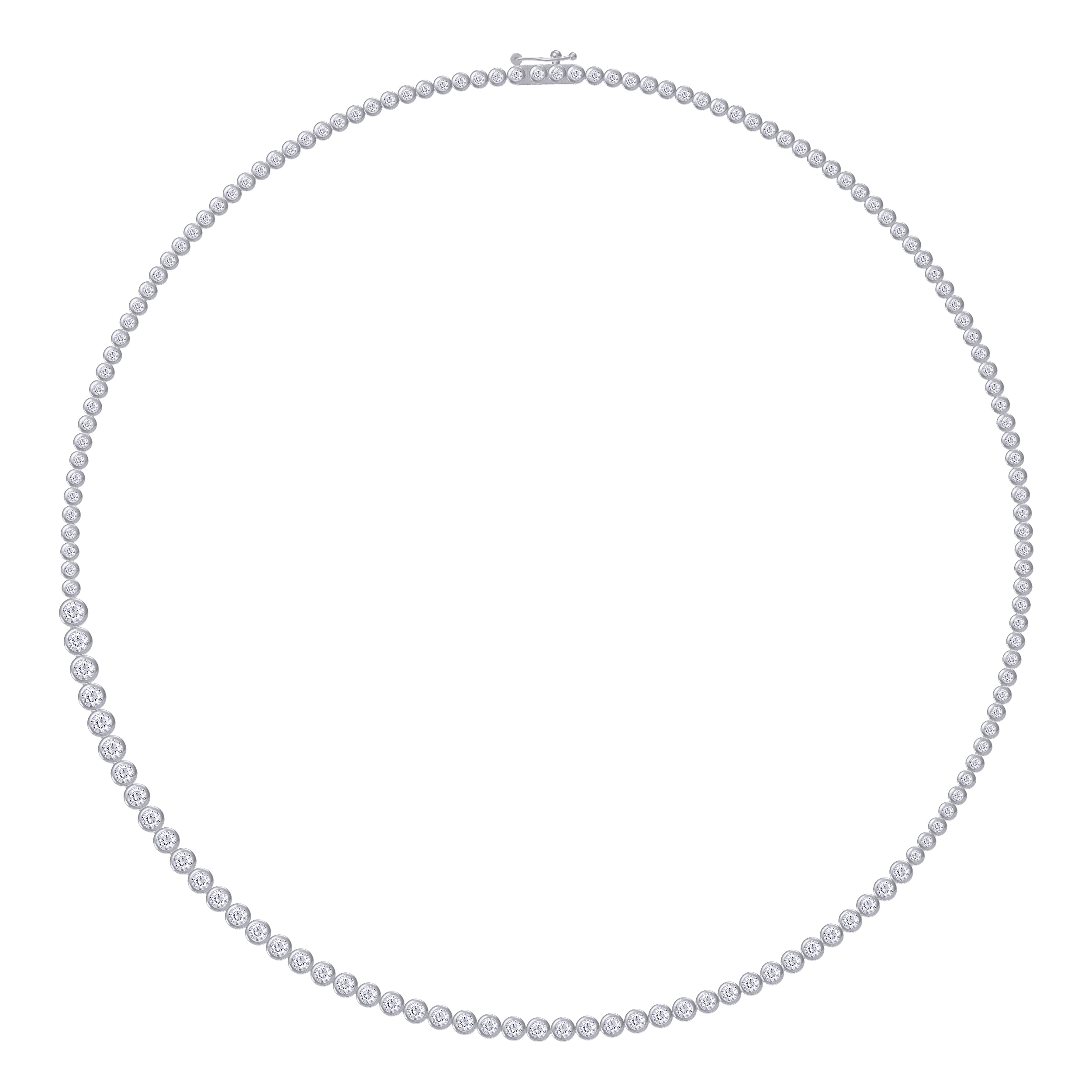 Tennis Necklaces Bezel Set In 4.25 Cttw Lab Created Moissanite Necklaces