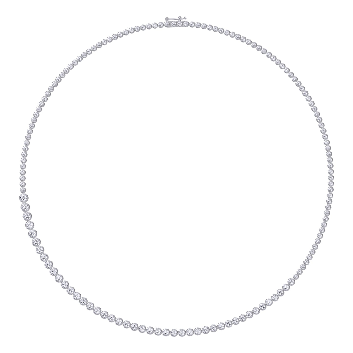 Tennis Necklaces Bezel Set In 4.25 Cttw Lab Created Moissanite Necklaces