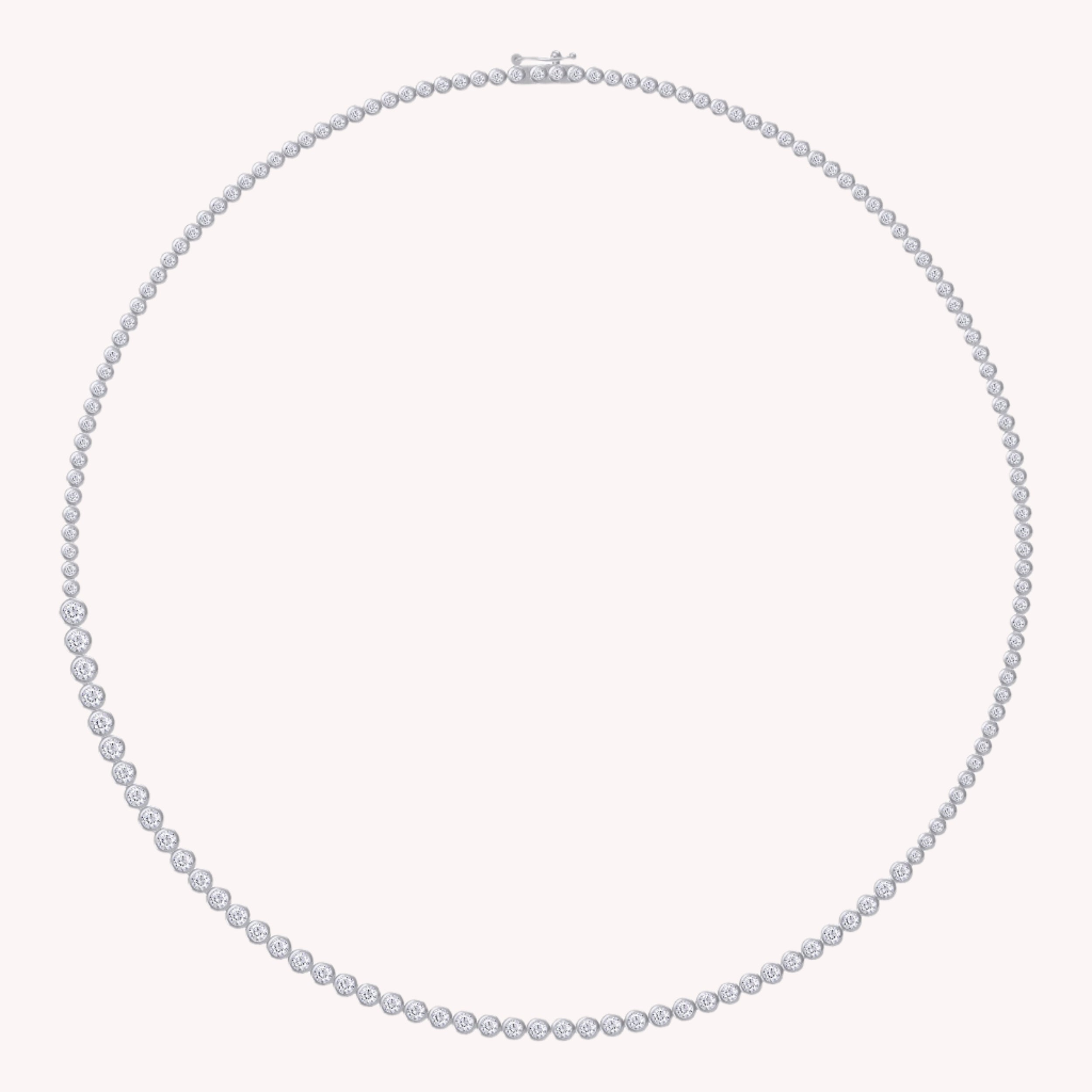 Tennis Necklaces Bezel Set In 4.45 Cttw Lab Grown Diamond Necklaces