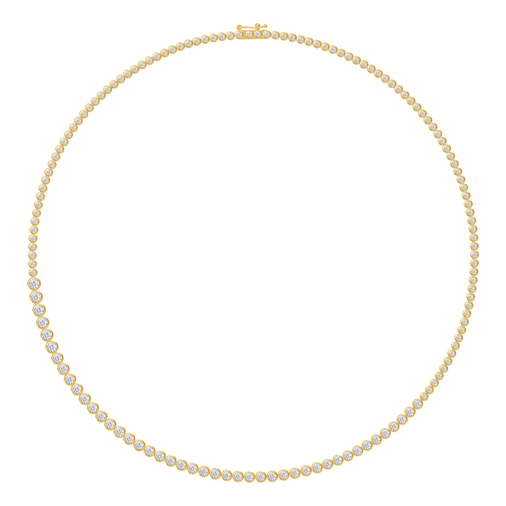 Tennis Necklaces Bezel Set In 4.45 Cttw Lab Grown Diamond Necklaces