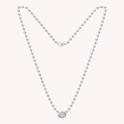 Fancy Shape Solitaire Lab Created Moissanite 3.00MM Bead Chain Necklace