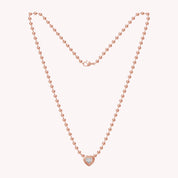 Heart Shape Solitaire Lab Created Moissanite Bead Chain Necklace