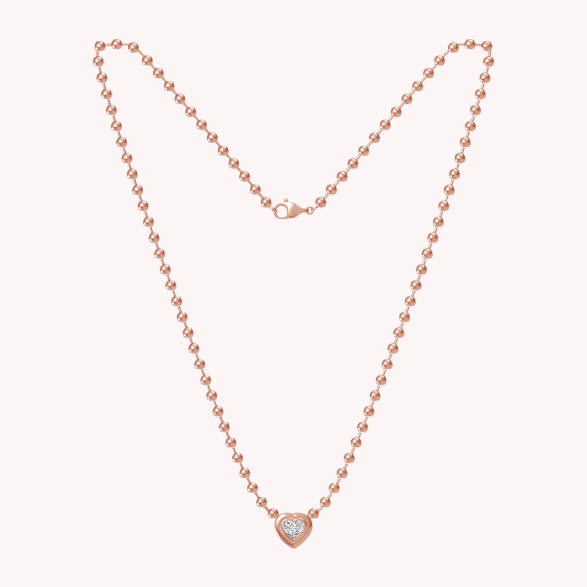 Fancy Shape Solitaire Lab Created Moissanite 3.00MM Bead Chain Necklace