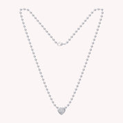 Fancy Shape Solitaire Lab Created Moissanite 3.00MM Bead Chain Necklace
