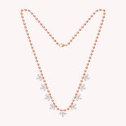 Leaf Dangle Bead Chain Necklace For Women In Moissanite