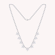 Leaf Dangle Bead Chain Necklace For Women In Moissanite