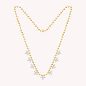 Leaf Dangle Bead Chain Necklace For Women In Moissanite