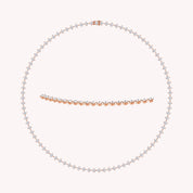 Tennis Link Chian Necklace In Lab Created Moissanite