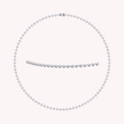 Tennis Link Chian Necklace In Lab Created Moissanite