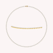 Tennis Link Chian Necklace In Lab Created Moissanite