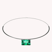 Zambian Emerald Solitaire Classic Pendant Necklace