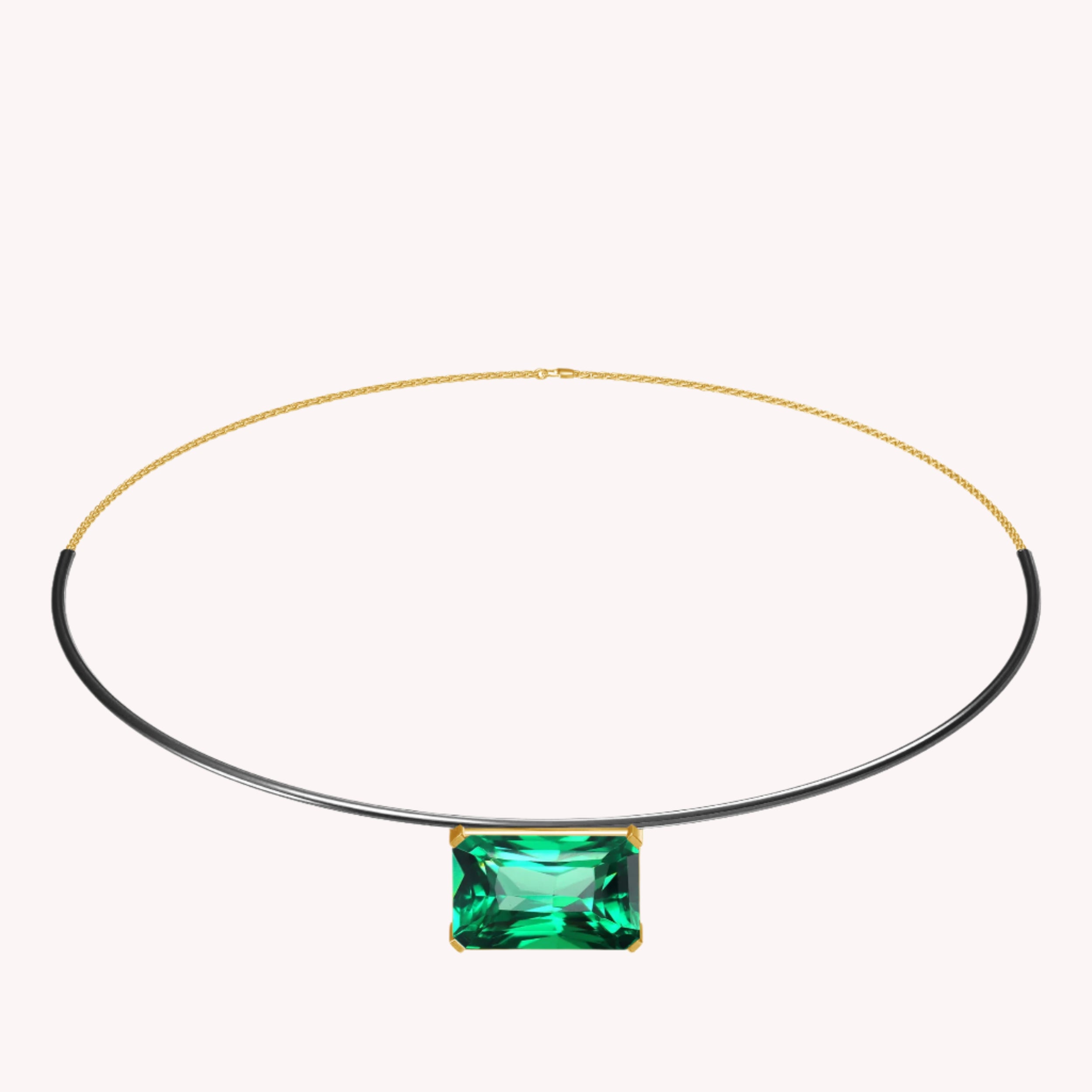 Zambian Emerald Solitaire Classic Pendant Necklace