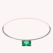 Zambian Emerald Solitaire Classic Pendant Necklace