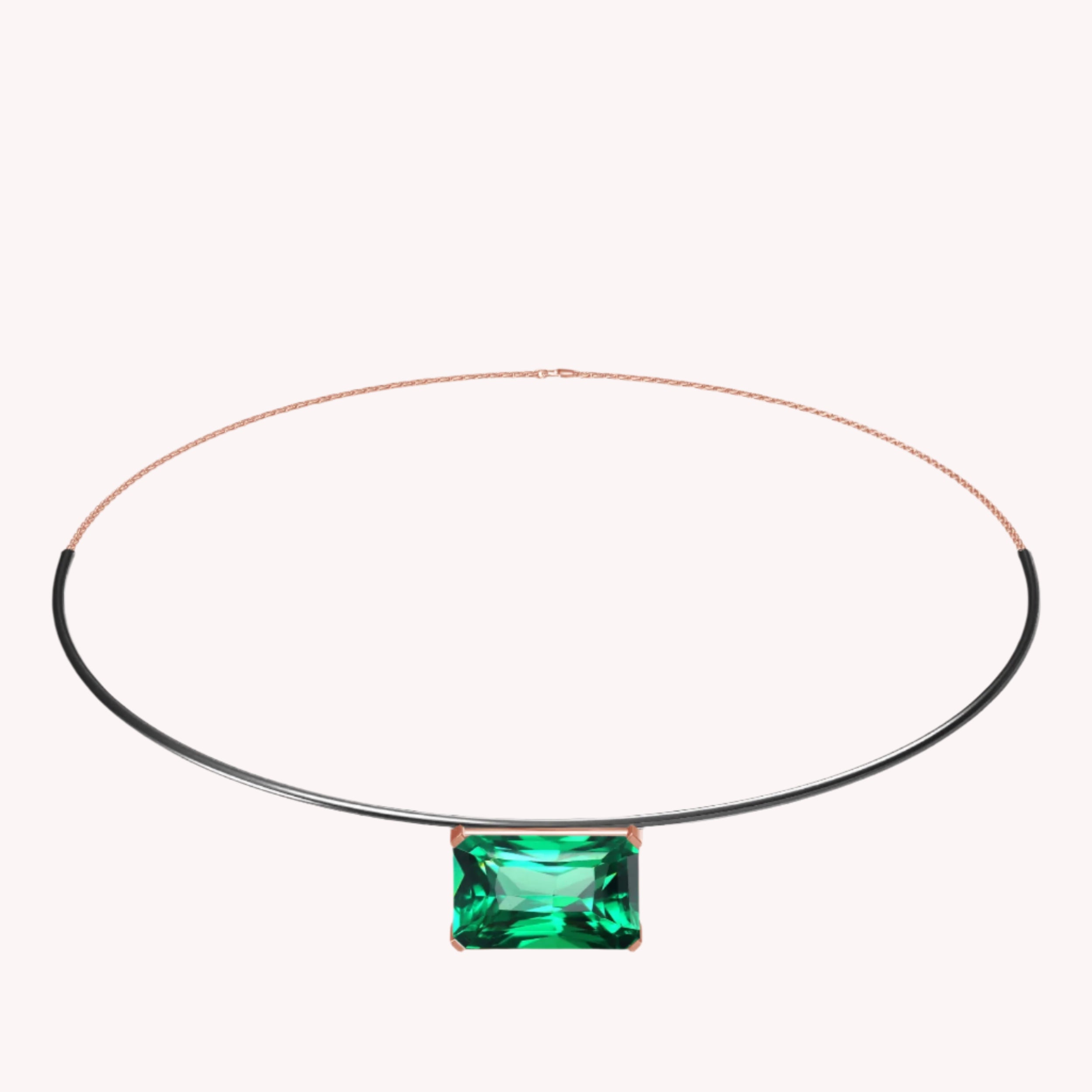 Zambian Emerald Solitaire Classic Pendant Necklace