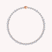 Two Tone Choker Tennis Necklaces For Women 27.00 Carat Round Lab Created Moissanite