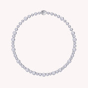 Two Tone Choker Tennis Necklaces For Women 27.00 Carat Round Lab Created Moissanite