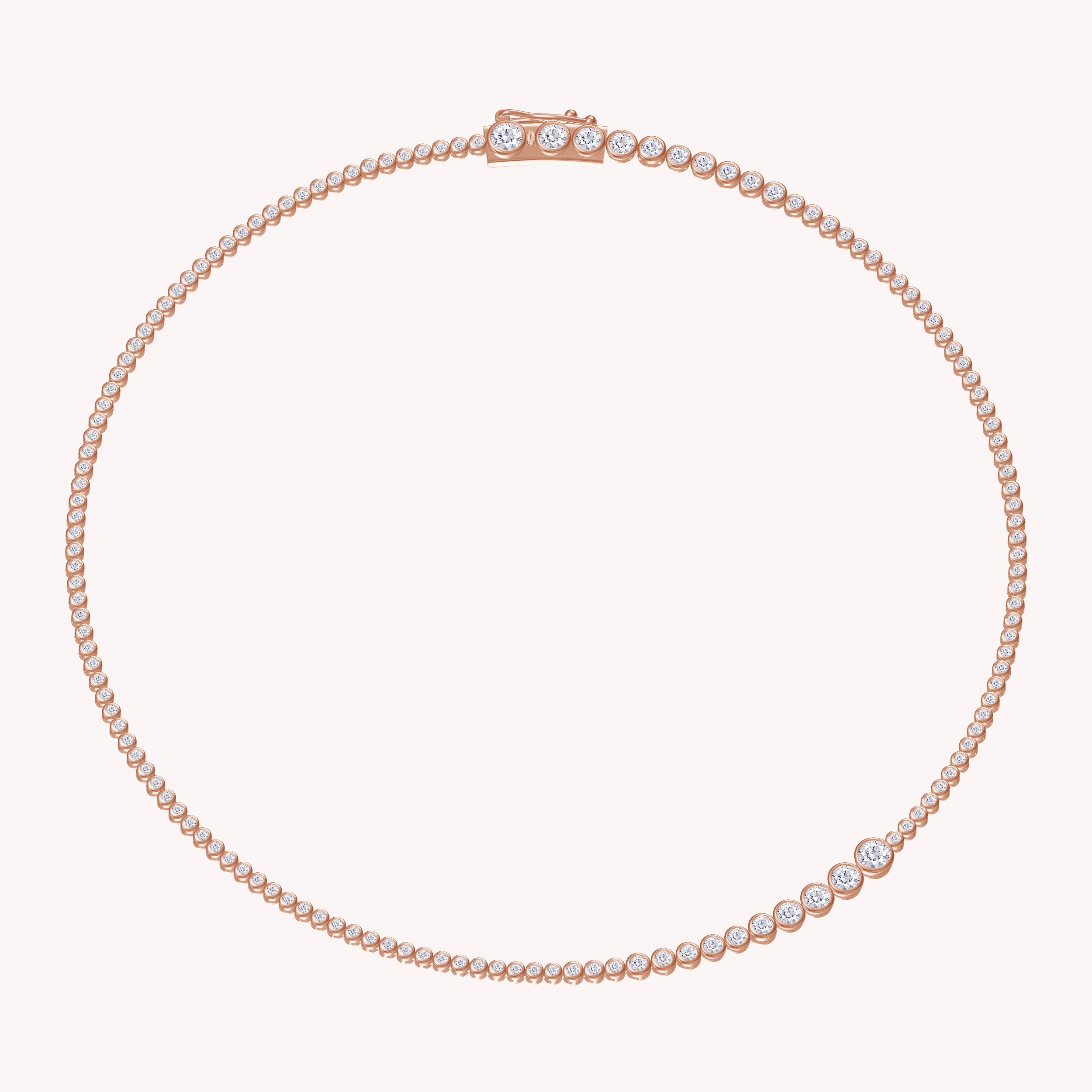4.20 Carat Round Shape Lab Created Moissanite Graduated Tennis Necklace